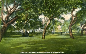 One of the many playgrounds in Alameda, California, mailed 1913     